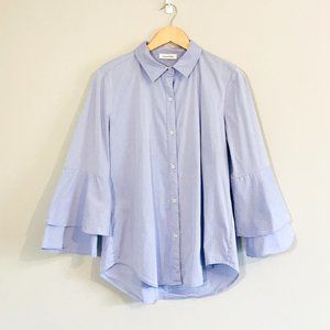 🌿 Calvin Klein Button Down with Trumpet Sleeves